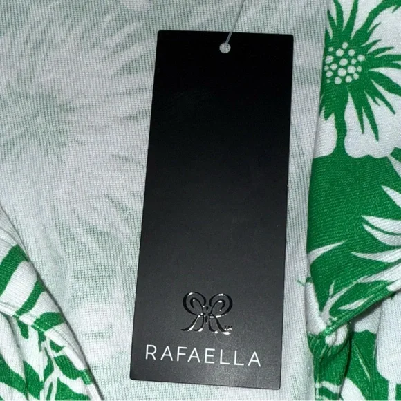 NWT Rafaella Green Tropical Sleeveless Polo Tunic Top Large - Picture 6 of 8